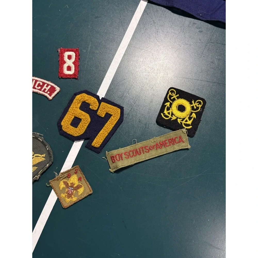 Vintage Boy Scouts Cub Scouts Garrison Cap Patches Handkerchief Memorabilia Lot